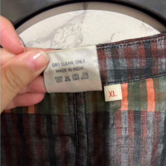 NEW Zola Premium Chic Plaid Cardigan in Green and Orange Size S - Picture 8 of 10